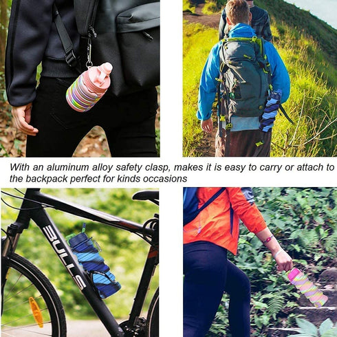 500ML Collapsible Silicone Travel Sport Water Bottle