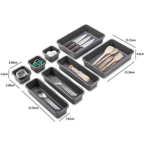 8 Pieces Interlocking Shallow Drawer Storage Organizers - WooTech Online Shopping In SA
