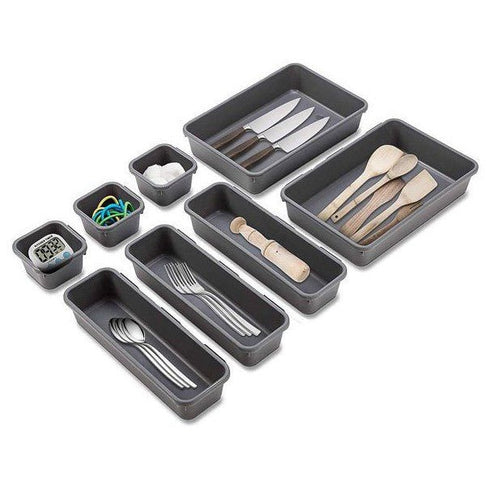 8 Pieces Interlocking Shallow Drawer Storage Organizers - WooTech Online Shopping In SA