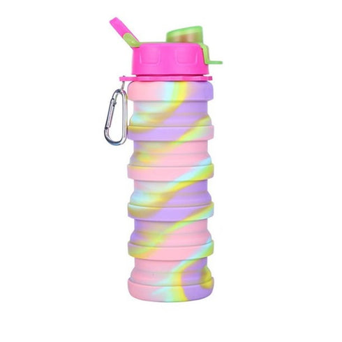 500ML Collapsible Silicone Travel Sport Water Bottle