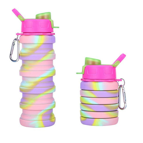 500ML Collapsible Silicone Travel Sport Water Bottle