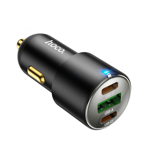 Hoco NZ6 45W Dual PD+QC3.0 3 Ports Mini Car Charger - Black