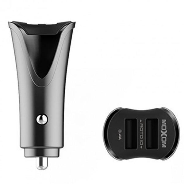 Moxom fast car charger with cable kc-12 black - WooTech Online Shopping
