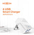 Moxom Smart IC 4 USB Port AUTO ID 4.4A Wall phone Charger Kh-40y