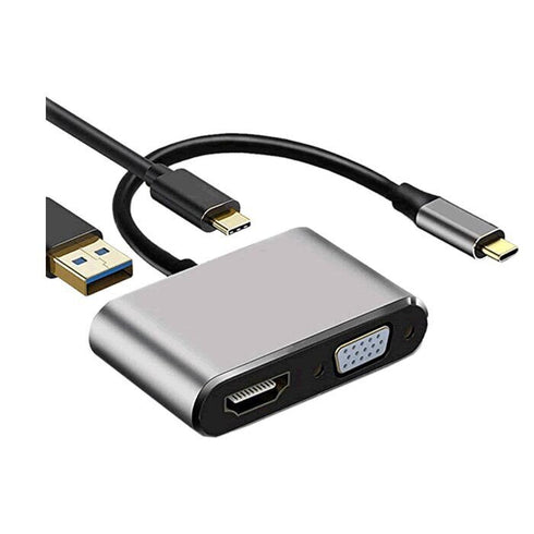 4 in 1 USB C To 4K Hub PD HDMI VGA USB Adapter