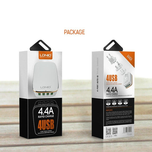 LDNIO 4 Port Travel Charger - White (A4404)