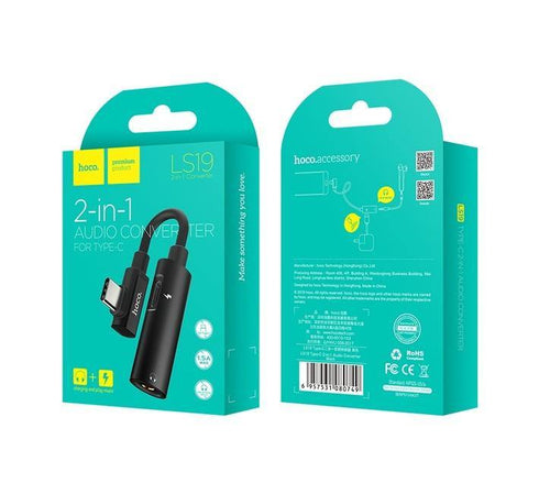 HOCO LS19 Type-C 2 in 1 Audio Converter - WooTech Online Shopping