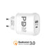 Quick PD charge 3.0 fast charger Type- C adapter charger adapter Pd-08 - white