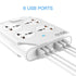 6 USB Fireproof Power Socket - 10A - White