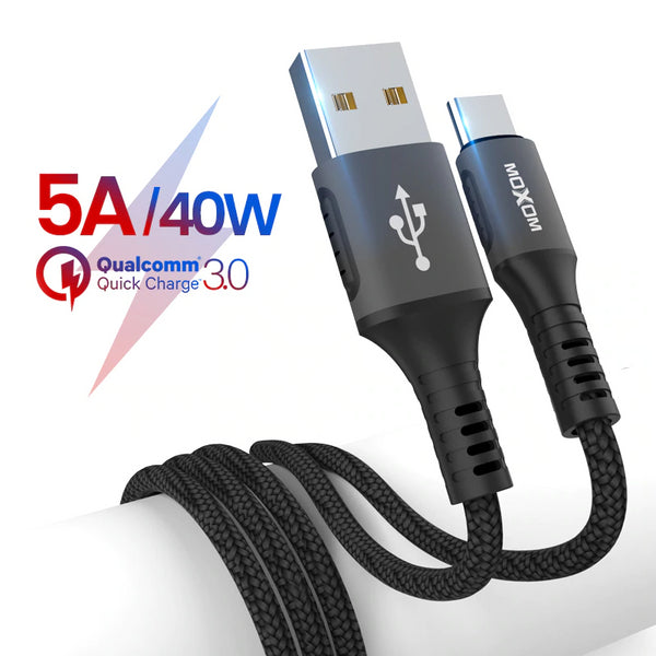 Type C USB Data Cable 5.0A Super Fast Charging USB Data Cable - Moxom CC-82 - WooTech Online Shopping