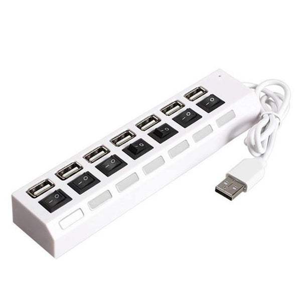 7 Ports USB 2. 0 Hub - High Speed USB Hub - White - WooTech Online Shopping