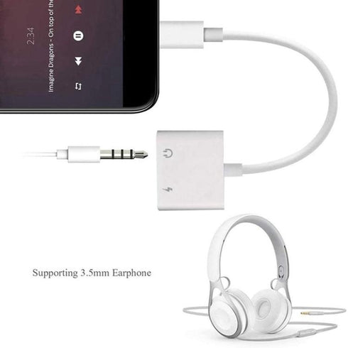 Lightning To Audio 3.5mm Adapter For iPhone - White