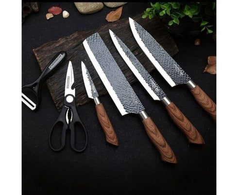 6pcs Non Stick Coating Finish Kitchen knife Set
