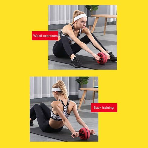 ABS Abdominal Silent Wheel Roller With Mat - WooTech Online Shopping In SA