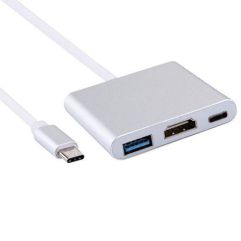 Aluminum Usb-c to Hdmi 3.1 Converter HDMI/USB 3.0/TypeC For macbook- SIlver