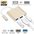 Aluminum Usb-c to Hdmi 3.1 Converter HDMI/USB 3.0/TypeC -Gold For macbook