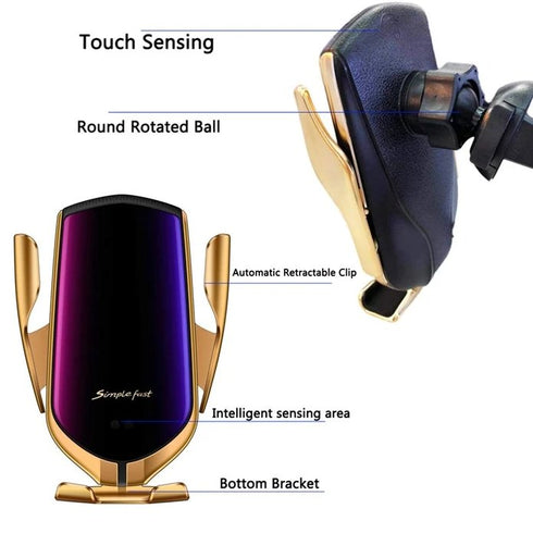 Andowl Car wireless Charger - Q-A252 - Gold