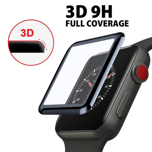 Apple Watch Glass - 9H 3D full coverage tempered glass 38/40/42/44 mm