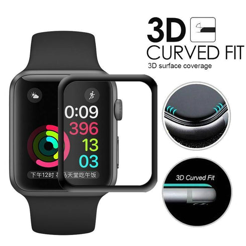 Apple Watch Glass - 9H 3D full coverage tempered glass 38/40/42/44 mm