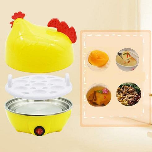 Woo Chicken Shape 7 Egg Boiler - Yellow