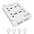 6 USB Fireproof Power Socket - 10A - White