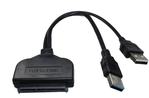 Dual USB 3.0 & USB 2.0 SATA Adapter Cable - Black