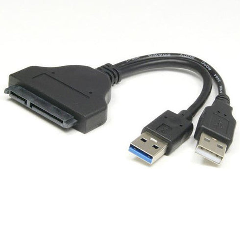 Dual USB 3.0 & USB 2.0 SATA Adapter Cable - Black