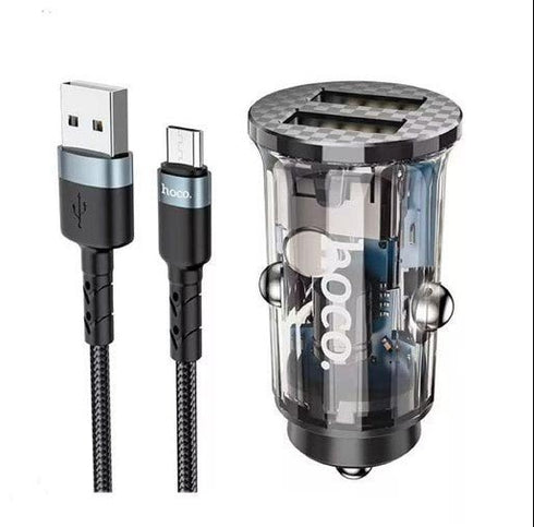 DZ3 Car Charger Set 2USB 2.4A Car Charger Set With Micro Cable
