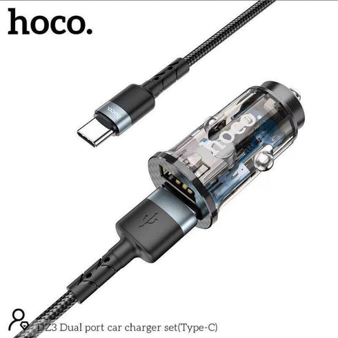 DZ3 Car Charger Set 2USB 2.4A Car Charger Set With Type C cable