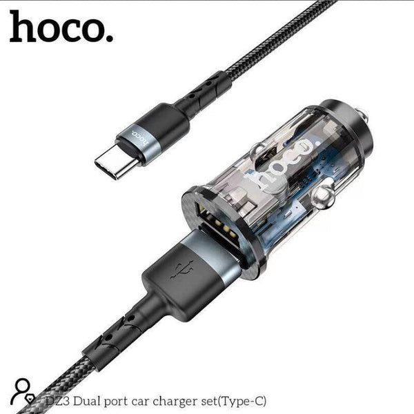 DZ3 Car Charger Set 2USB 2.4A Car Charger Set With Type C cable