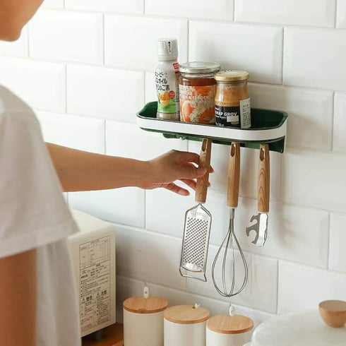 Multiple Hook Storage Wall Shelf