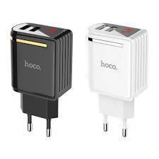 HOCO C39A Digital Display Dual USB Wall Charger EU Plug Adapter for Phone - WooTech Online Shopping