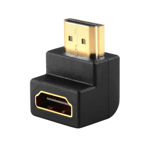 HDMI Male To Female 90 Degree Up Adapter - Black - WooTech Online Shopping In SA