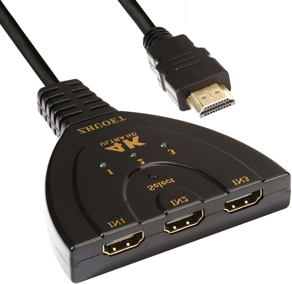 Hdmi Switch - 3-Port 4K Full hd HDMI Switch with 3 Input - 1 output - WooTech Online Shopping In SA