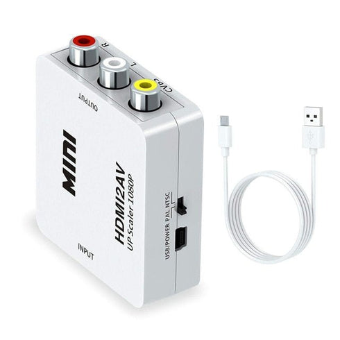 HDMI to AV 3RCA Composite Video Audio Converter Adapter - HDMI2AV White