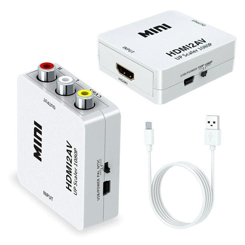 HDMI to AV 3RCA Composite Video Audio Converter Adapter - HDMI2AV White