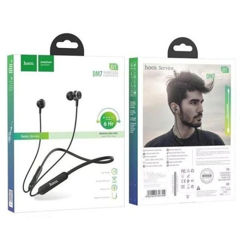 Hoco DM7 Sports Bluetooth Earphones - Black - Long Battery Life