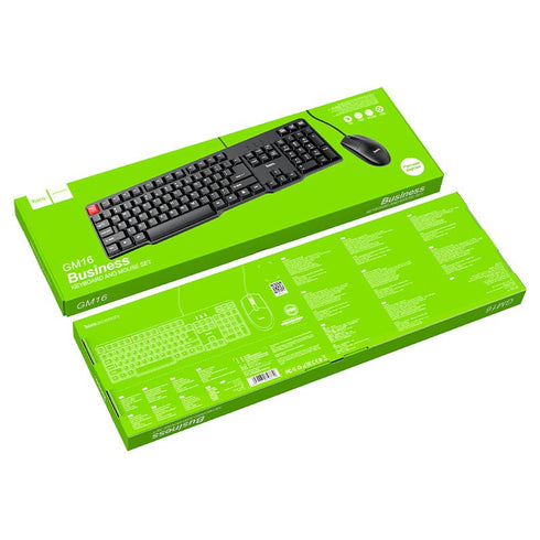 Hoco GM16 USB Wired Business Keyboard & Mouse Set - WooTech Online Shopping In SA