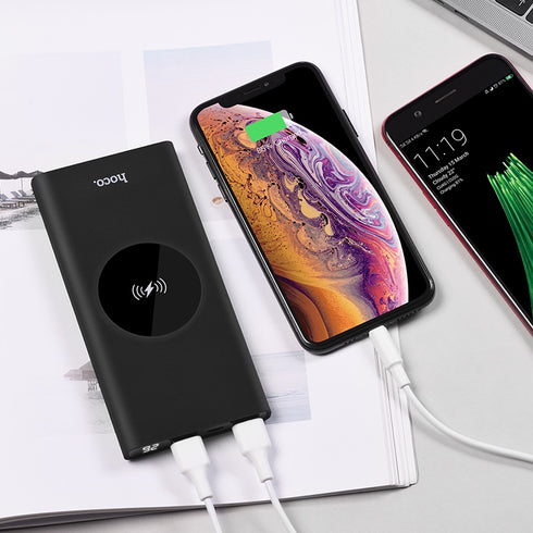 Wireless Power bank 10000 mAh wireless charging dual ports - Hoco J37