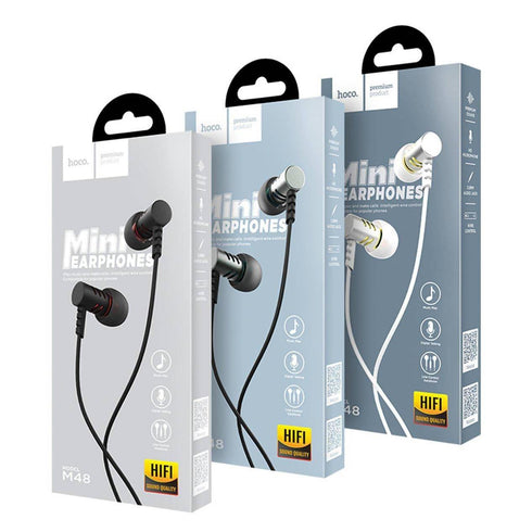 hoco M48 3.5mm Wired Earphone with Microphone Noise-canceling Stereo Sports Headset