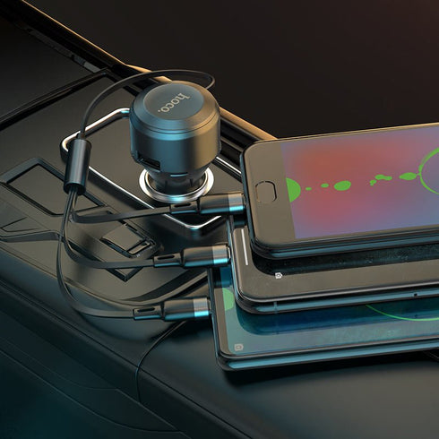 Hoco S27 Car charger With 3 In1 Cable + Usb - WooTech Online Shopping In SA