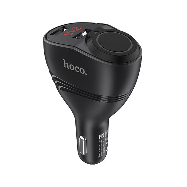 Hoco Thunder Power Car Charger With Dual USB 3.1A & Cigarette Lighter Z34 - WooTech Online Shopping In SA