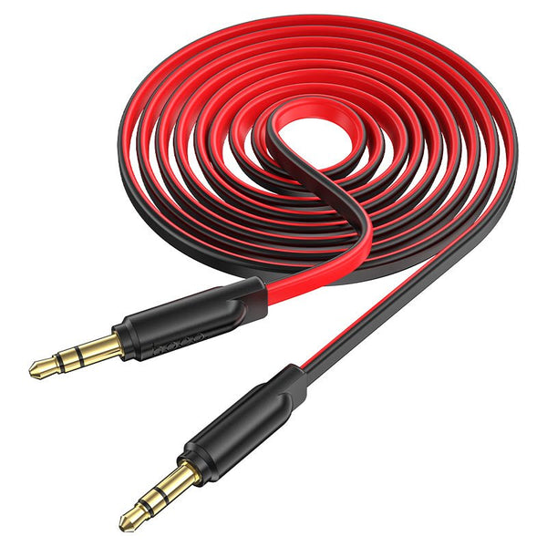 Hoco UPA16 3.5mm AUX Audio Flat Cable - 1m (Red) - WooTech Online Shopping In SA