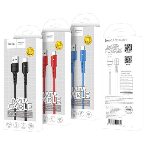 Hoco X30 1.2M 3.0A Type C Data Cable - Blue