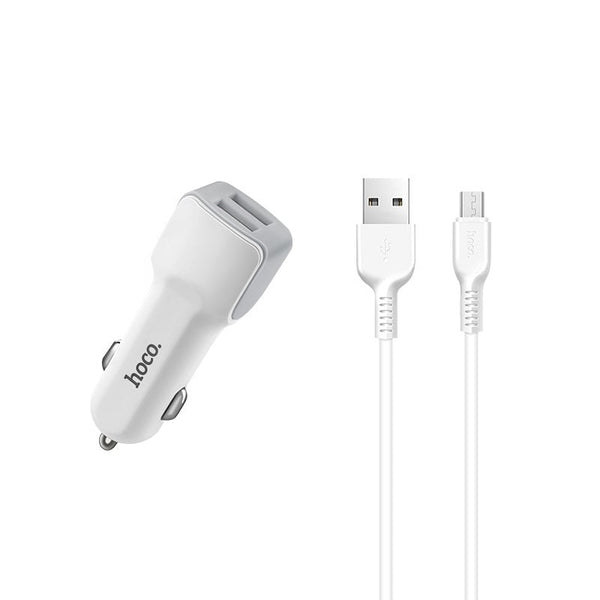 Hoco Z23 2.4A Car Charger With Micro USB Cable 1M - WooTech Online Shopping In SA