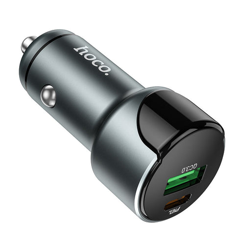 Hoco 2 in 1 Type-C + USB PD20W+QC3.0 Quick Car Charger