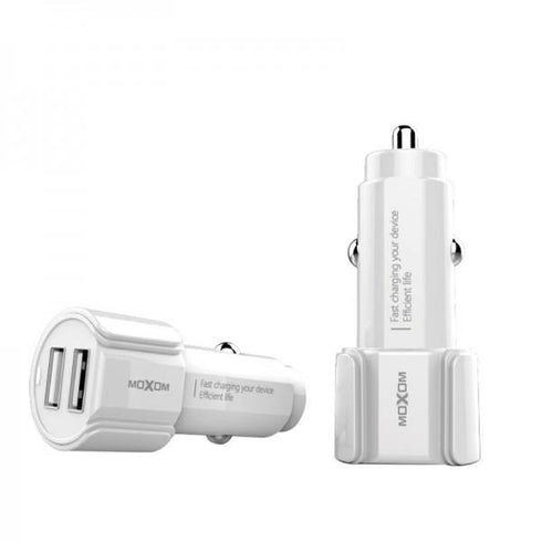 Moxom dual usb charger with cable kc-15 white