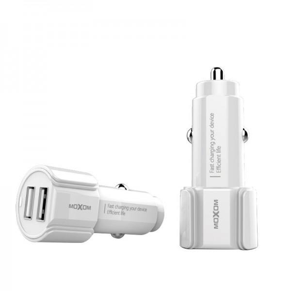 Moxom dual usb charger with cable kc-15 white - WooTech Online Shopping