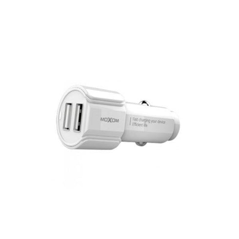 Moxom dual usb charger with cable kc-15 white