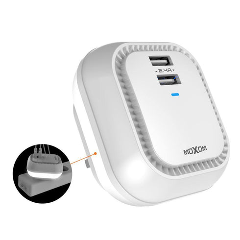 moxom led lamp with 2 port usb charger + cable kh-64y